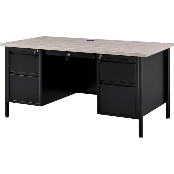 Interion By Global Industrial Teacher's Desk, 30 in D X 30-1/2 in H, 60 in W X 695632GY - main